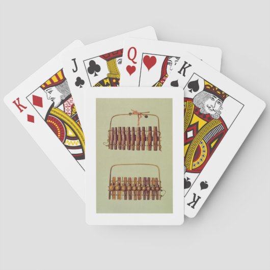 Marimba, Vorder- und Rückseite, Südafrika, aus Spielkarten (Rückseite)