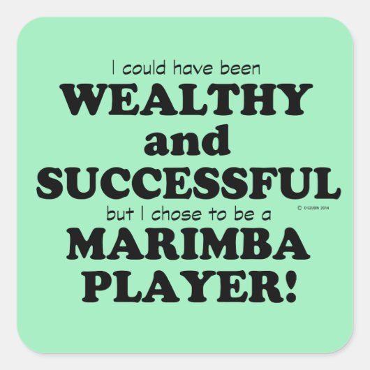 Marimba Wealthy & Successessy Square Sticker (Vorderseite)