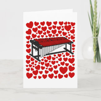 Marimba With Hearts Valentines Anniversary Card Feiertagskarte