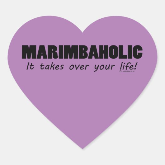 Marimbaholische Heart Sticker (Vorderseite)