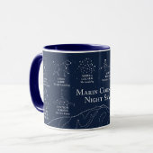 Marin County Nachthimmel 11 oz Tasse blau (Vorderseite Links)