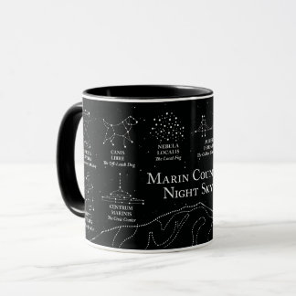 Marin County Nachthimmel 11 oz Tasse schwarz