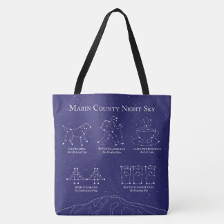 Marin County Nachthimmel Große Tragetasche Blau Tasche