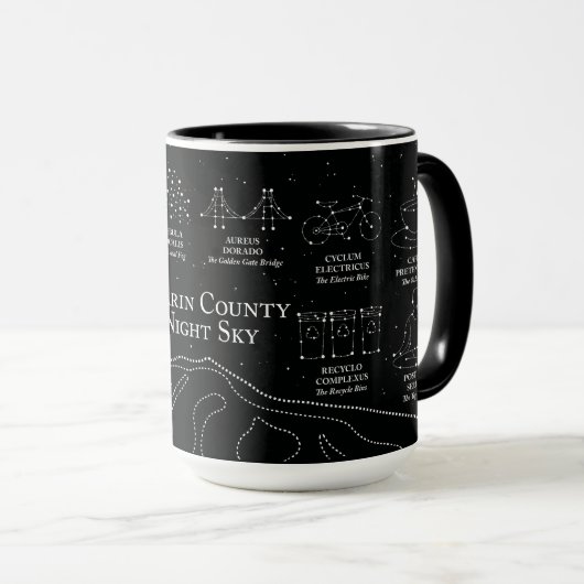 Marin County Night Sky 15 oz. mug black Tasse (VorderseiteRechts)
