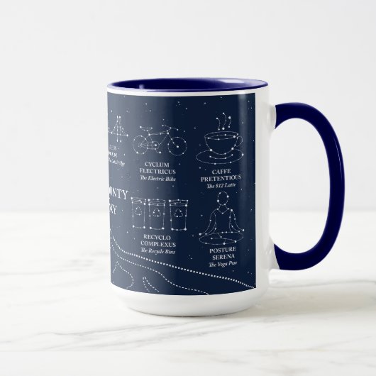 Marin County Night Sky 15 oz mug blue Tasse (Rechts)