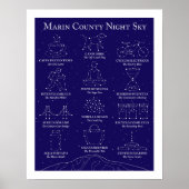 Marin County Night Sky Blue Poster 16x20 (Vorne)