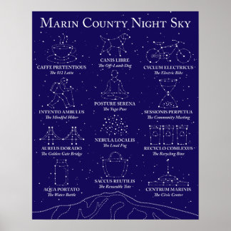Marin County Night Sky Poster Black