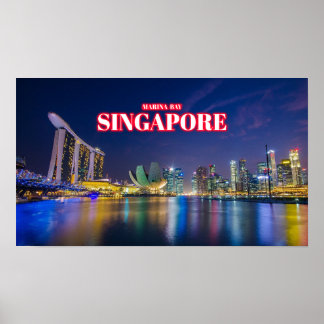 Marina Bay At Night 2 - Singapur Poster