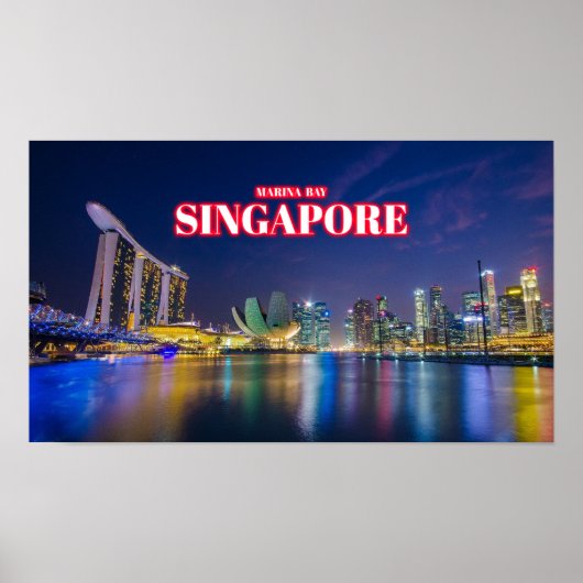 Marina Bay At Night 2 - Singapur Poster (Vorne)