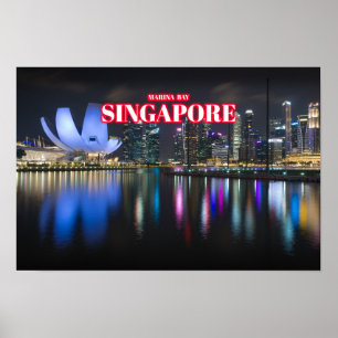 Marina Bay at Night 3 - Singapur Poster