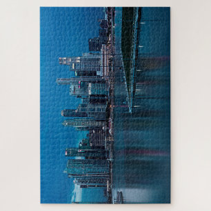 Marina Bay of Singapore Skyline bei Nacht Puzzle