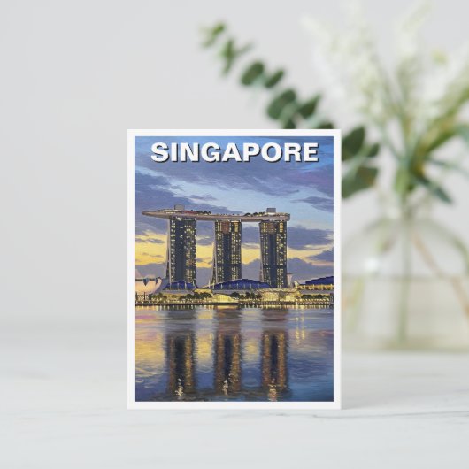 Marina Bay Sands Singapur Postkarte (Stehend Vorderseite)