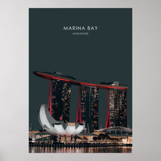 Marina Bay, Singapur Travel Artwork Poster (Vorne)