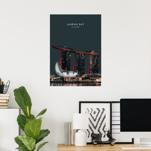 Marina Bay, Singapur Travel Artwork Poster (Heimbüro)