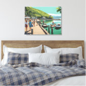 Marina Boat Dock Canvas Print Leinwanddruck (Insitu (Schlafzimmer))