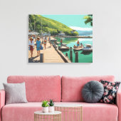 Marina Boat Dock Canvas Print Leinwanddruck (Insitu (Wohnzimmer))