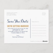 Marina Boats Blue Nautic Save the Date Postcard Postkarte (Rückseite)