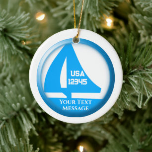 Marina Bootsymbol Foto Weihnachten Keramik Ornament