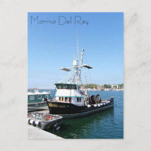 Marina Del Rey Boat Postcard! Postkarte