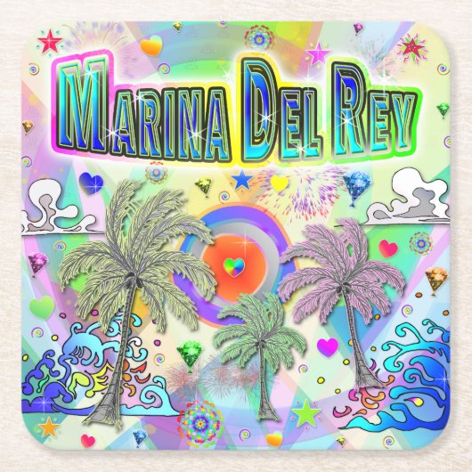 Marina Del Rey Deep Dream Untersetzer (Vorderseite)