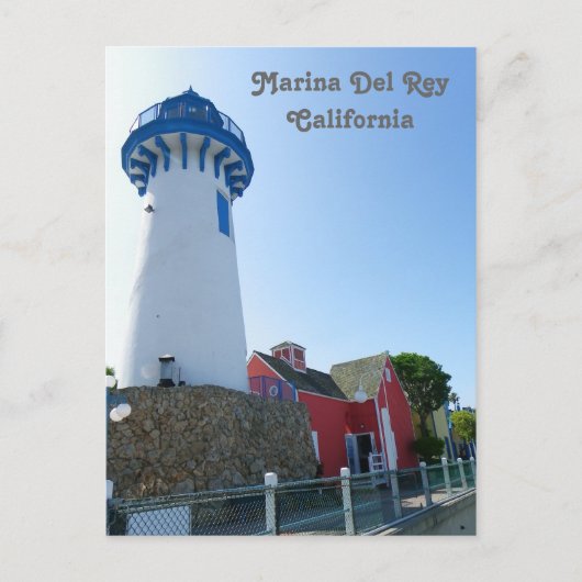 Marina Del Rey Lighthouse Postcard! Postkarte (Vorderseite)