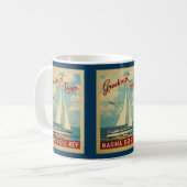 Marina del Rey Sailboat Vintage Kaffeetasse (Vorderseite Links)