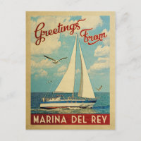Marina del Rey Sailboat Vintage Reise California