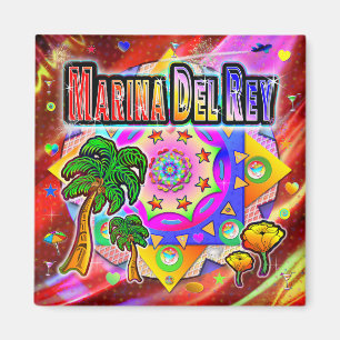 Marina Del Rey Tropical Friends Magnet