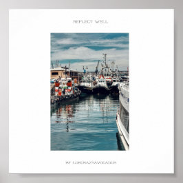 Marina Harbour Schiffe Reflektieren gut Plakat