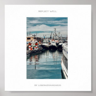 Marina Harbour Schiffe Reflektieren gut Plakat