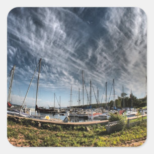 Marina HDR. Quadratischer Aufkleber