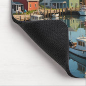 Marina in a Little Fishing Village Mousepad (Ecke)