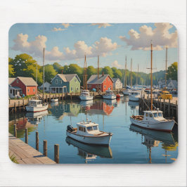 Marina in einem kleinen Fischerdorf Mousepad