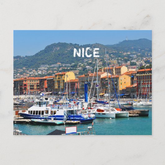 Marina in Nizza, Frankreich Postkarte (Vorderseite)