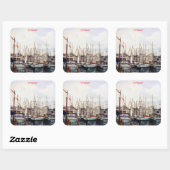 Marina/Mariña/Seascape Quadratischer Aufkleber (Blatt)