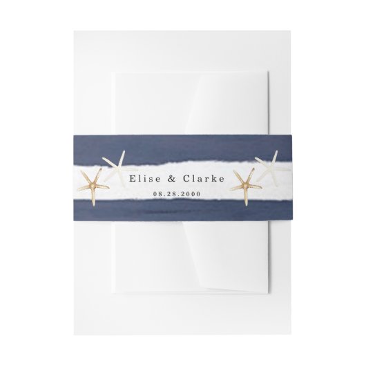 Marina Nautical Bloom Navy Blush Pink Wedding Einladungsbanderole (Vorderseite Beispiel)