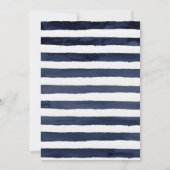 Marina Nautical Blooms Navy Blush Wedding Einladung (Rückseite)