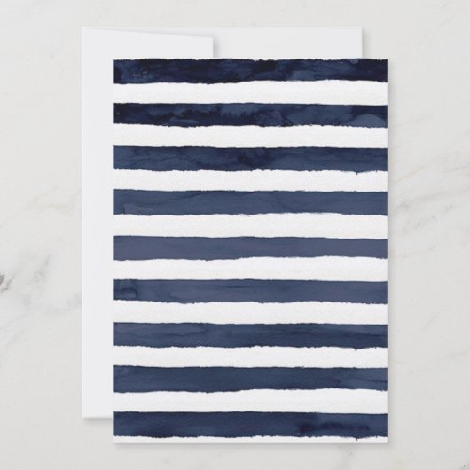 Marina Nautical Blooms Navy Blush Wedding Einladung (Rückseite)