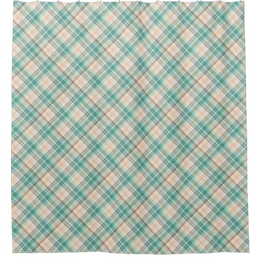 Marina Plaid On A Bias Duschvorhang (Vorderseite)