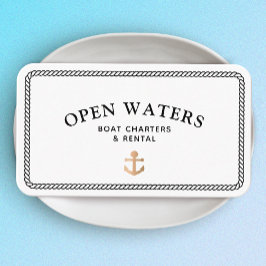 Marina Rope Anchor Boat White Business Card Visitenkarte