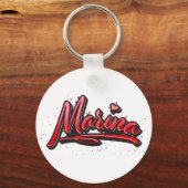 Marina rotes Herz Graffiti Schlüsselger Schlüsselanhänger (Vorderseite)