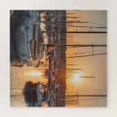 Marina Sunset Serenity Puzzle (Horizontal)