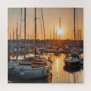 Marina Sunset Serenity Puzzle
