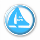 Marina Symbol - Segelboot Aufkleber (Vorderseite)