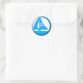 Marina Symbol - Segelboot Runder Aufkleber (Tasche)