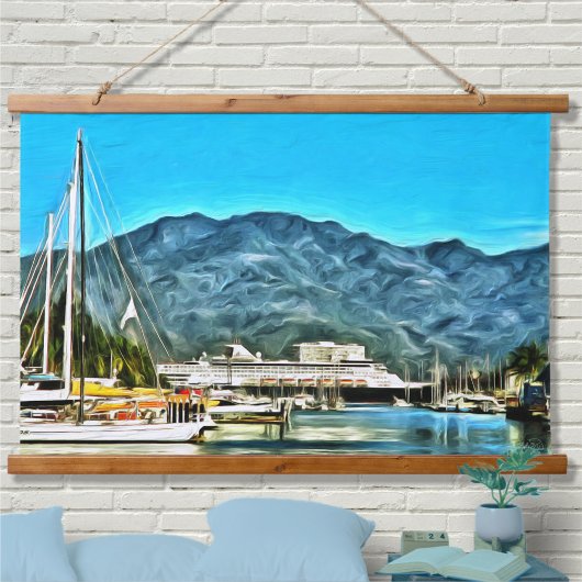 Marina Vallarta 0946 Wandteppich Mit Holzrahmen