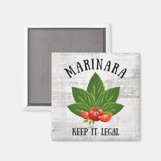 Marinara Behielt es Legal Basil Blätter Tomaten Magnet (Vorderseite/Rückseite)