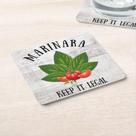 Marinara Behielt es Legal Basil Blätter Tomaten Rechteckiger Pappuntersetzer (angewinkelt)