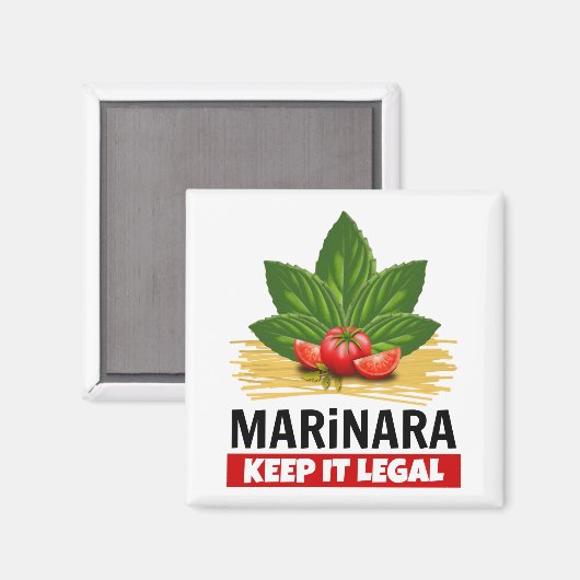 Marinara Behielt es Legal Basil Tomaten Spaghetti Magnet (Vorderseite/Rückseite)