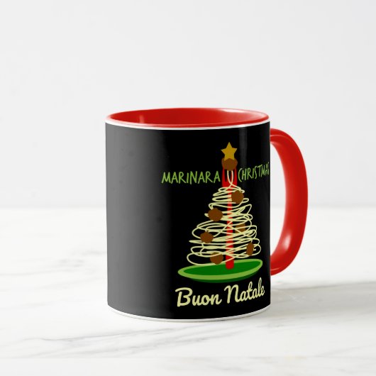 Marinara Christmas Buon Natale Spaghetti Tree Tasse (VorderseiteRechts)